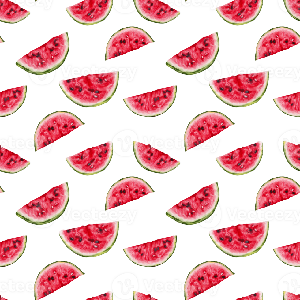 Seamless pattern with watermelons. Watermelon slices, isolated. National Watermelon Day. August 3rd. png