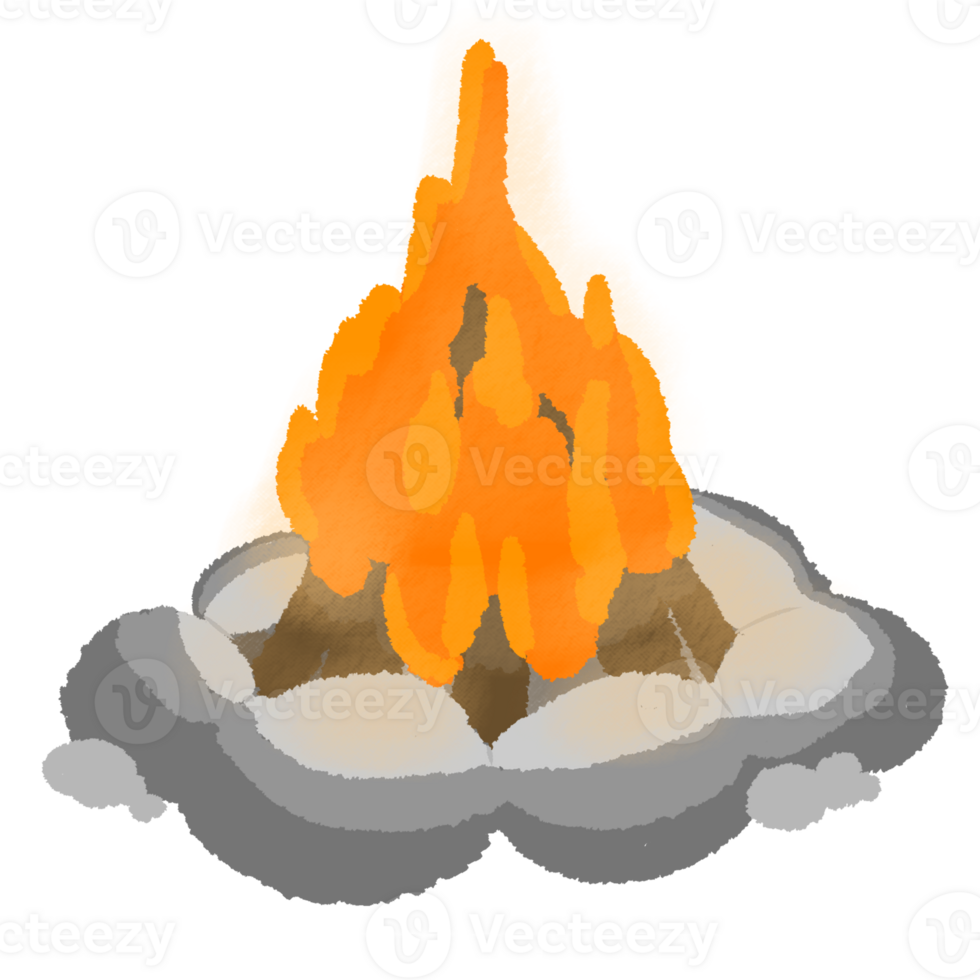 Campfire look warm png