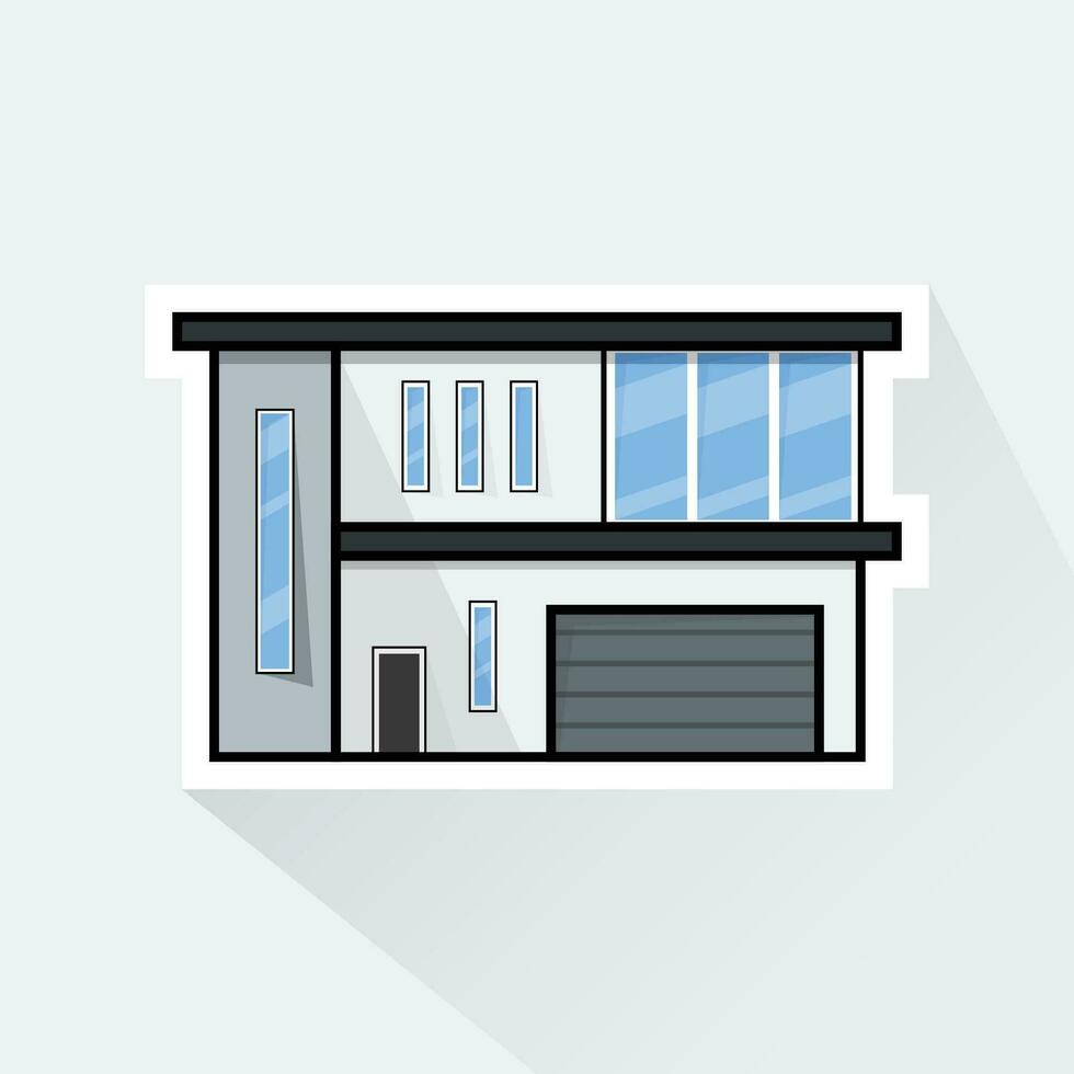 ilustración vector de blanco moderno casa en plano diseño