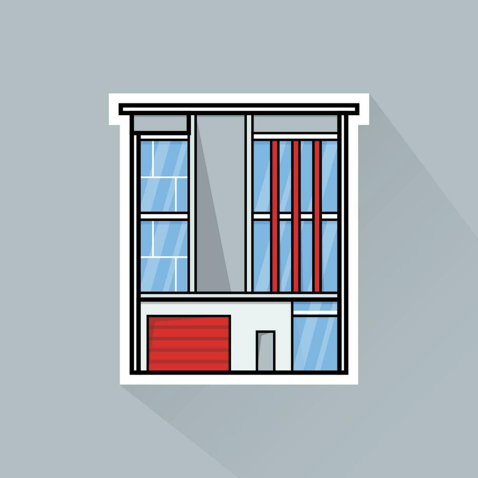 Illustration Vector of Gray Modern House in Flat Design