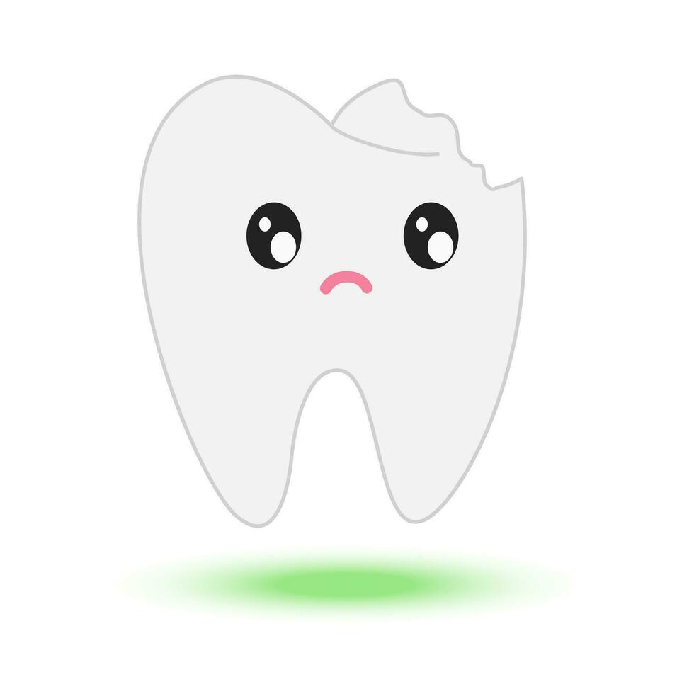 damaged or unhealthy human tooth hurts. Vector illustration