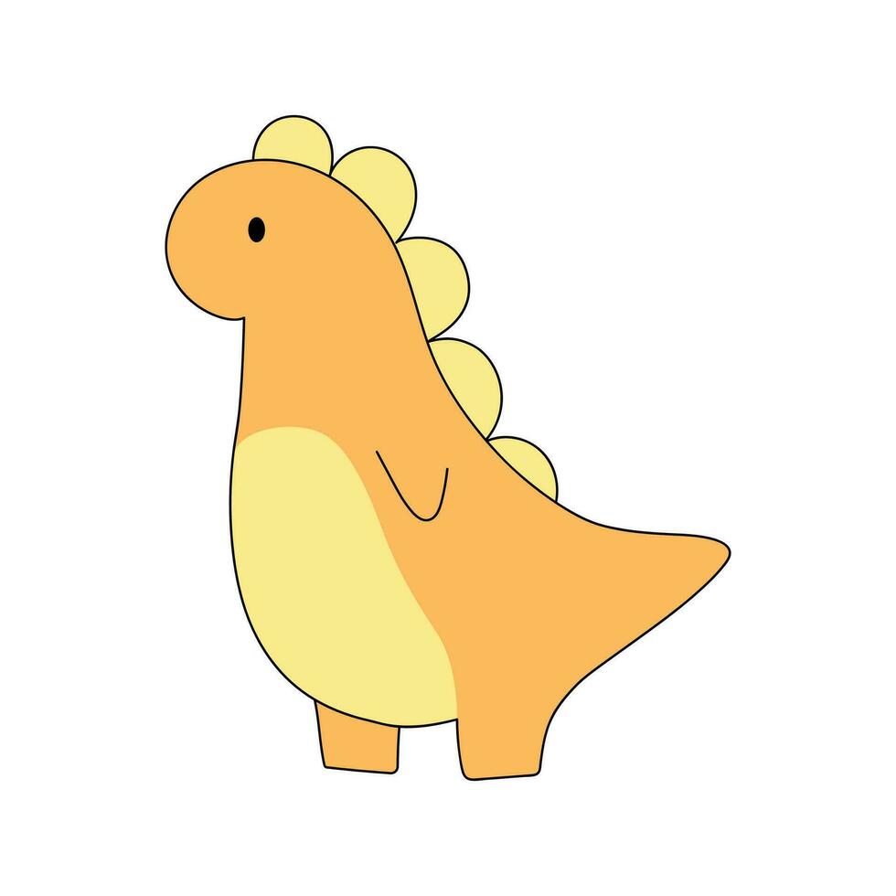 Dinosaur doodle handdrawn cartoon for element, illustration, kids vector