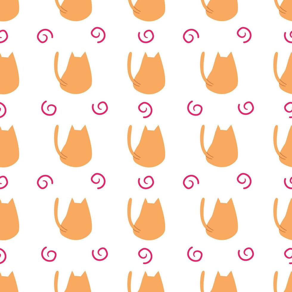 Cute cat cartoon seamless pattern background for illustration, book, wallpaper, wrapping vector
