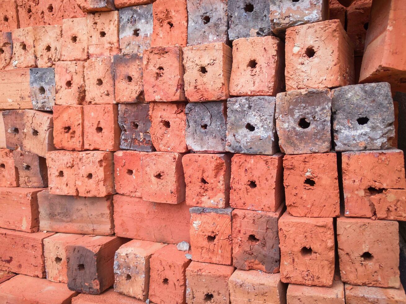 red brick pattern texture background used for building industry photo