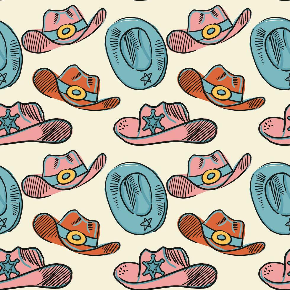 Cowgirl western theme, wild west concept seamless pattern. Home decor, Textile design, Wrapping paper, Stationery, Scrapbooking, Digital wallpapers, Website backgrounds. Vector illustration.