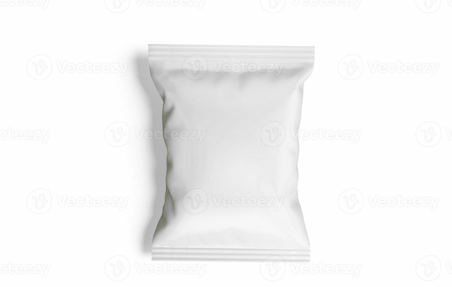 Potato chips packaging white color and rendered with 3D software photo