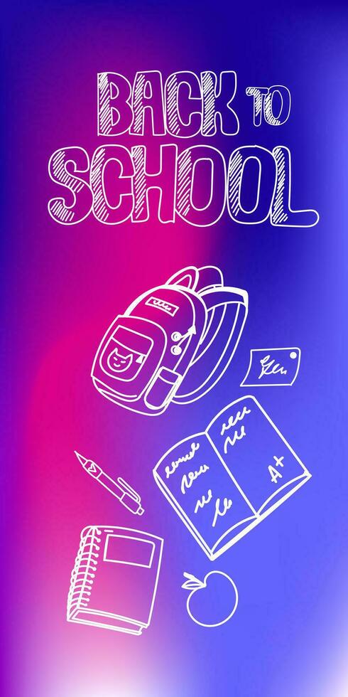 Back to School Doodle Banner. Can be used for creating banners or headers for educational websites or blogs, Creating educational materials, designing invitations or flyers vector