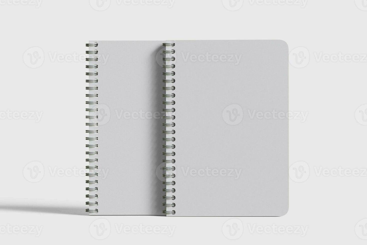Realistic cover book white color rendered with 3D software for media presentation photo