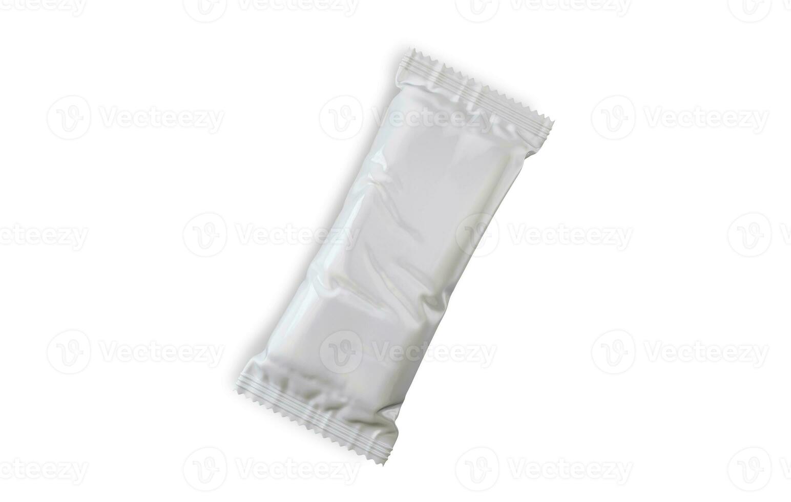 Protein bar package white color rendered with 3D software photo