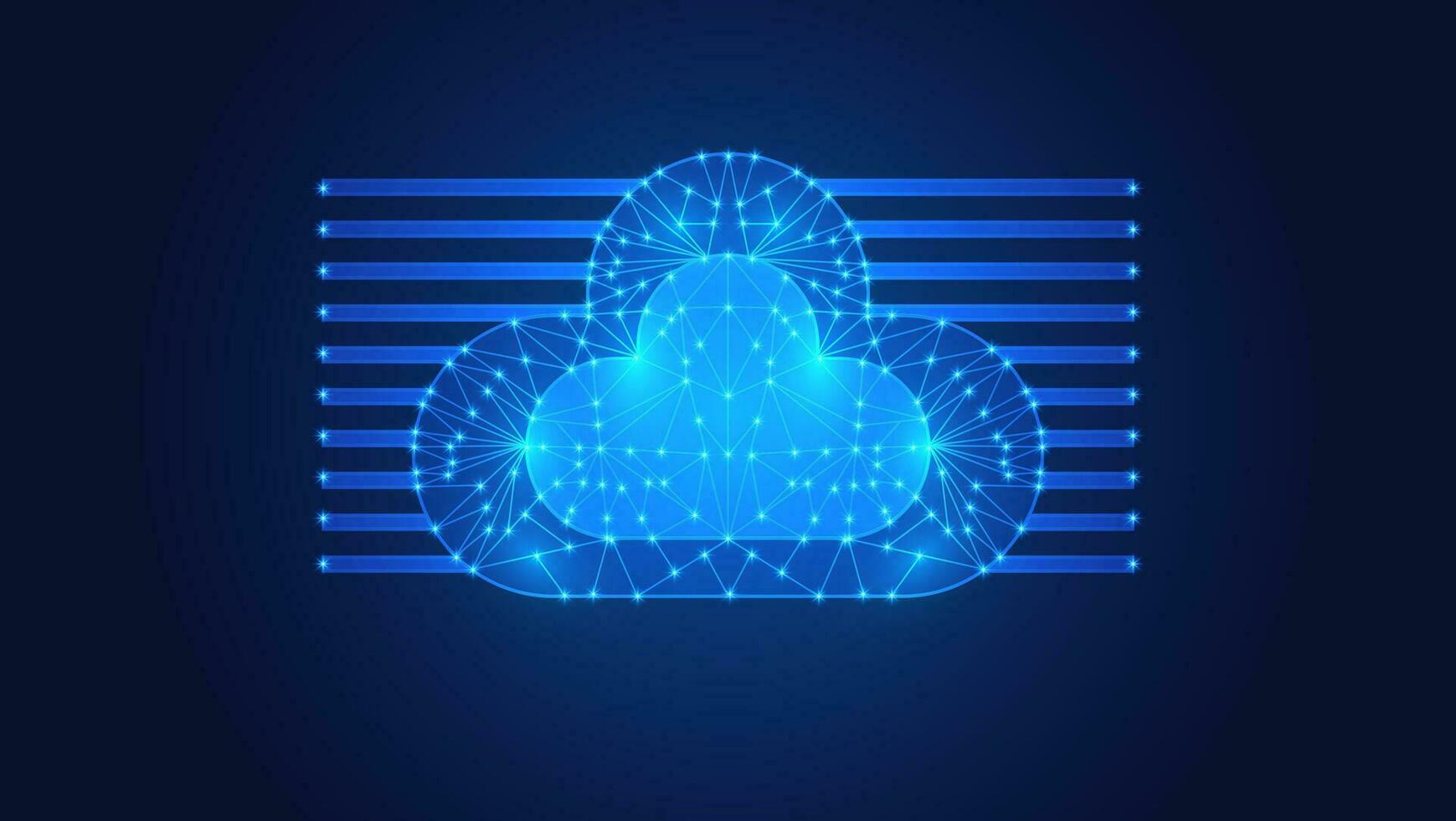 Modern cloud computing technology. Cloud computing concept vector