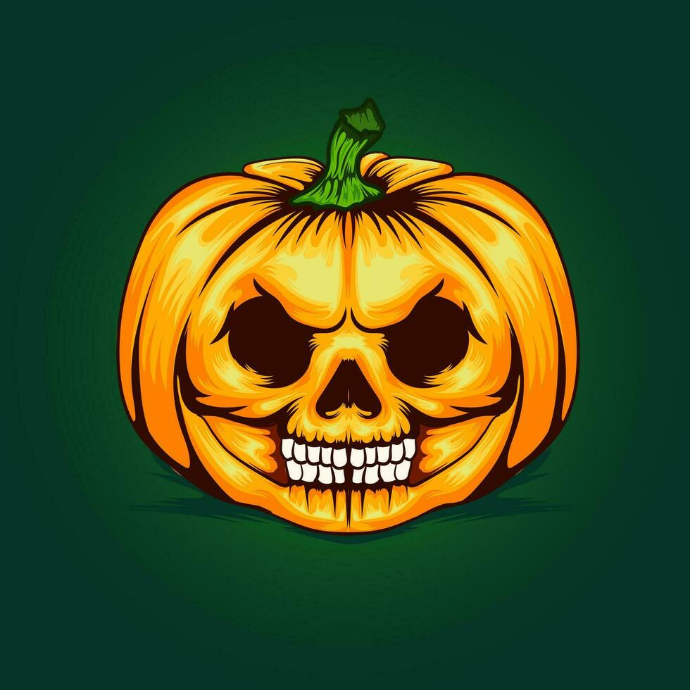 pumking cráneo vector ilustración