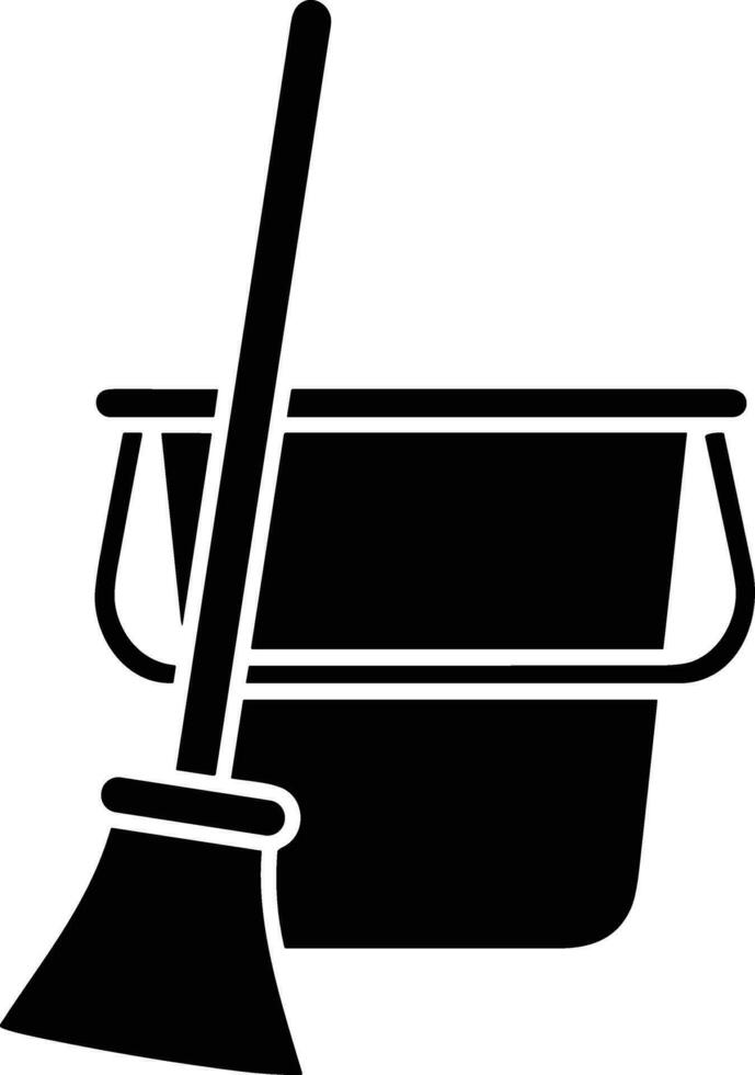 Bucket icon symbol vector image. Illustration of the bucket cleaning equipment washing outline design image. EPS 10