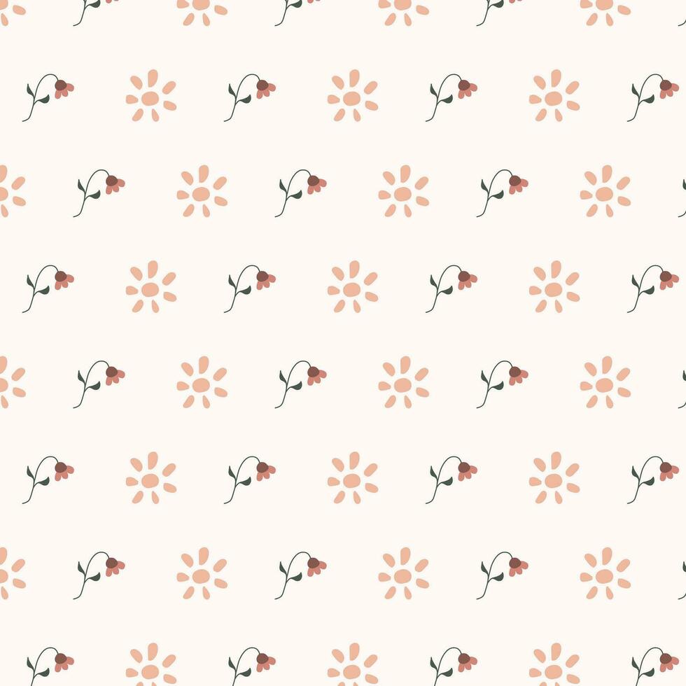 Simple flower doodle seamless pattern Hand drawn . Seamless abstract floral pattern. Cute seamless floral patterns. Vector seamless flower pattern