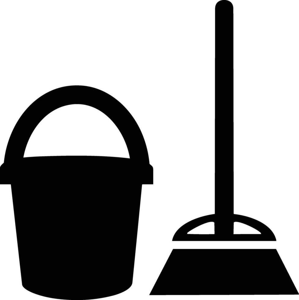 Bucket icon symbol vector image. Illustration of the bucket cleaning equipment washing outline design image. EPS 10