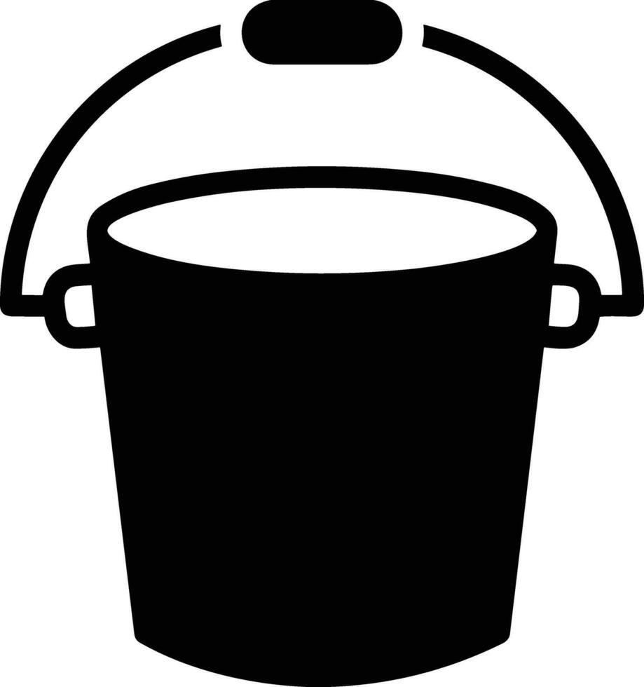 Bucket icon symbol vector image. Illustration of the bucket cleaning equipment washing outline design image. EPS 10