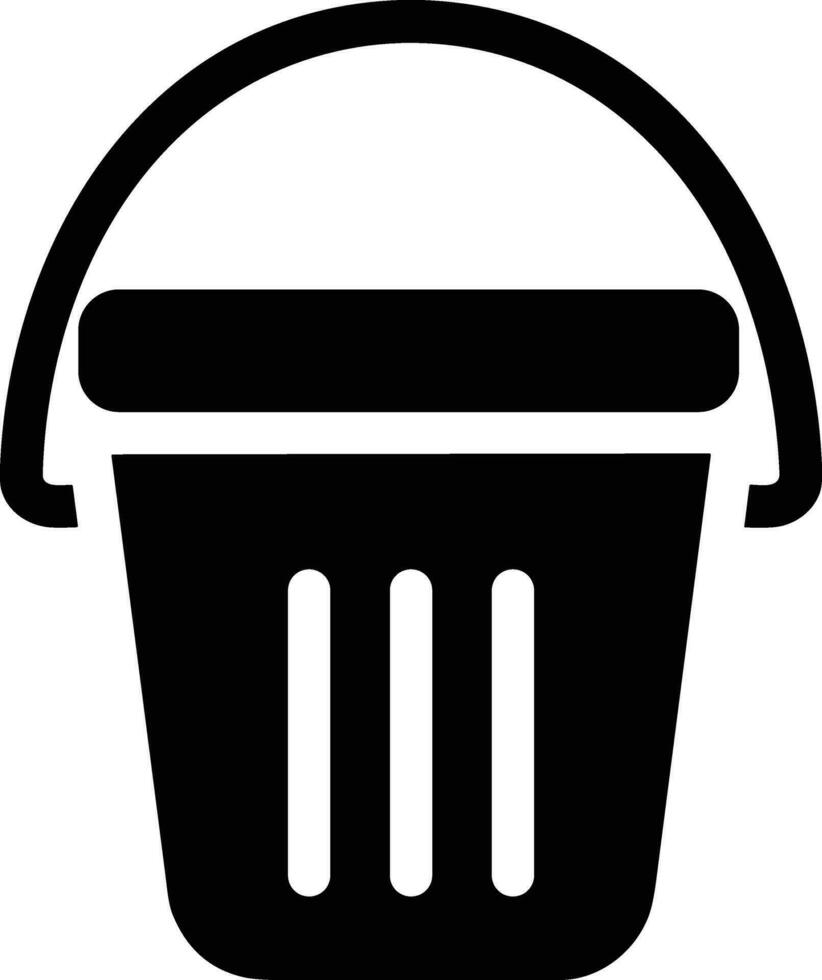 Bucket icon symbol vector image. Illustration of the bucket cleaning equipment washing outline design image. EPS 10