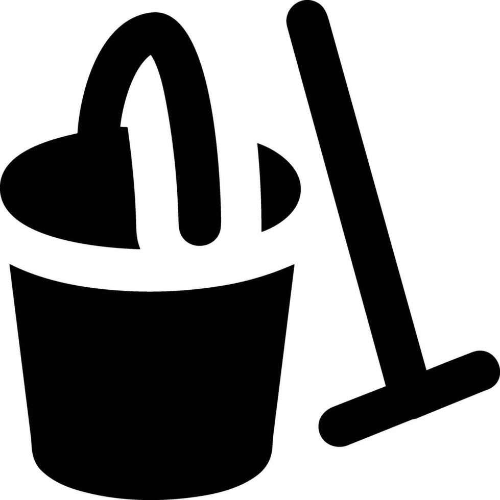 Bucket icon symbol vector image. Illustration of the bucket cleaning equipment washing outline design image. EPS 10