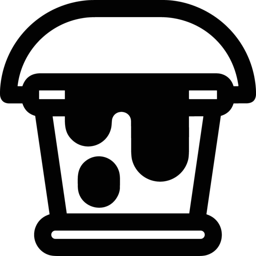 Bucket icon symbol vector image. Illustration of the bucket cleaning equipment washing outline design image. EPS 10