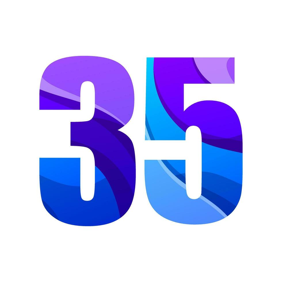 vector number 35 colorful gradient design