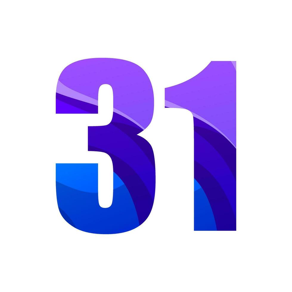 vector number 31  colorful gradient design