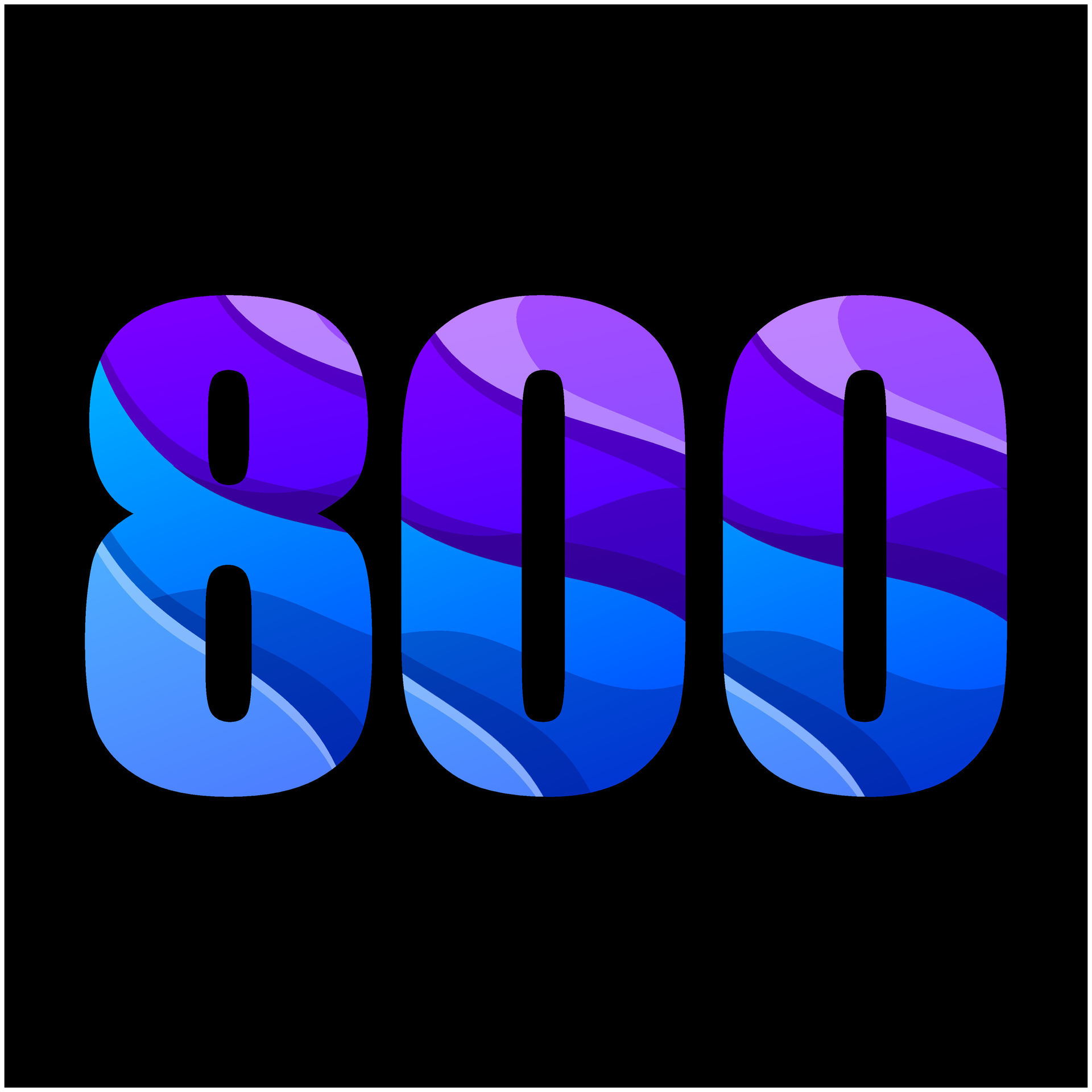 number 800 colorful gradient logo design 26831755 Vector Art at Vecteezy