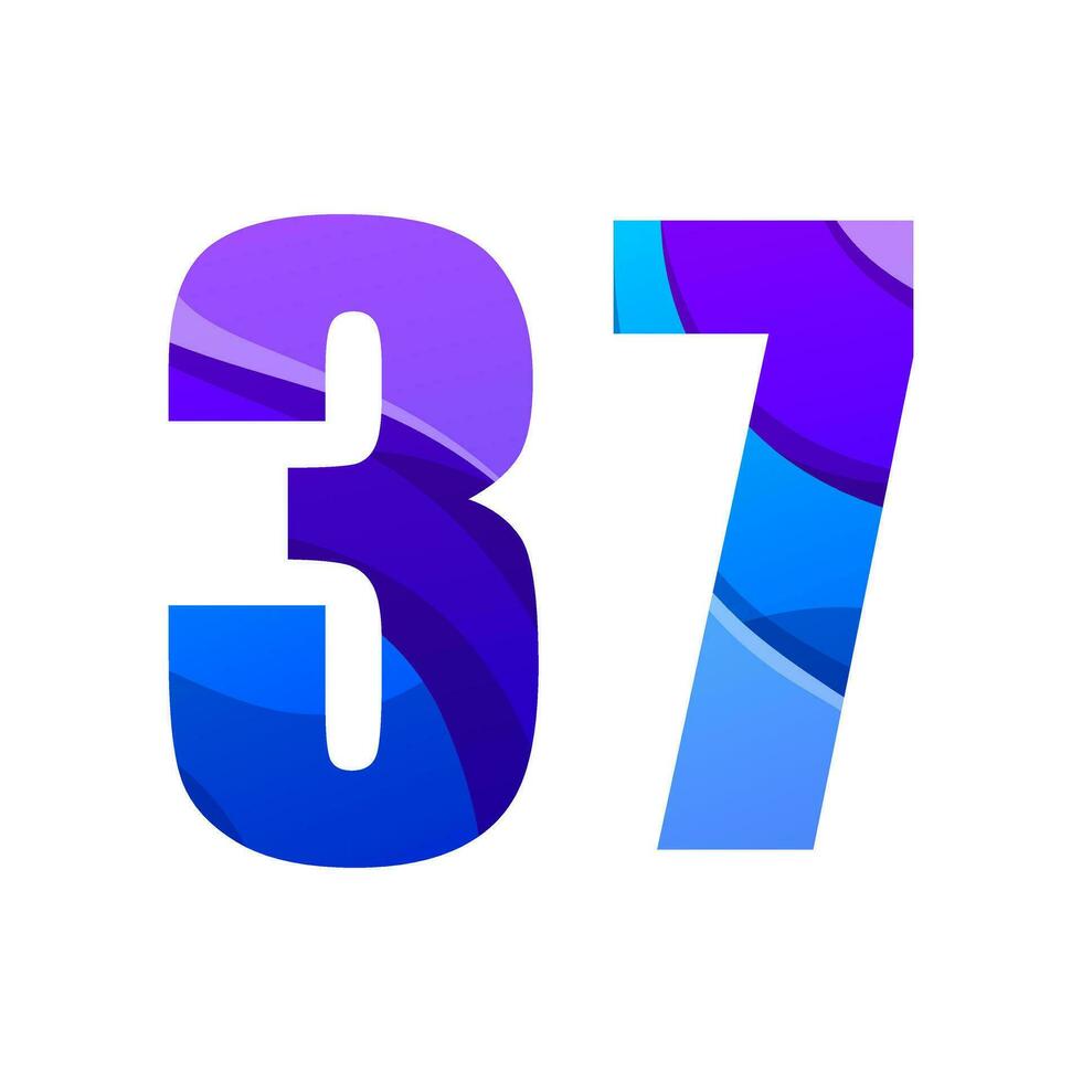 vector number 37  colorful gradient design