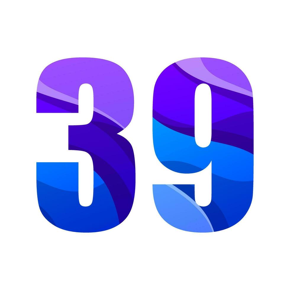 vector number 39  colorful gradient design