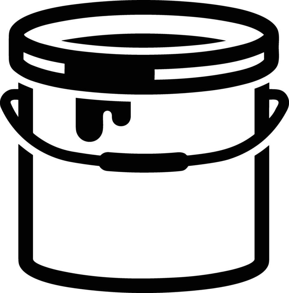 Bucket icon symbol vector image. Illustration of the bucket cleaning equipment washing outline design image. EPS 10