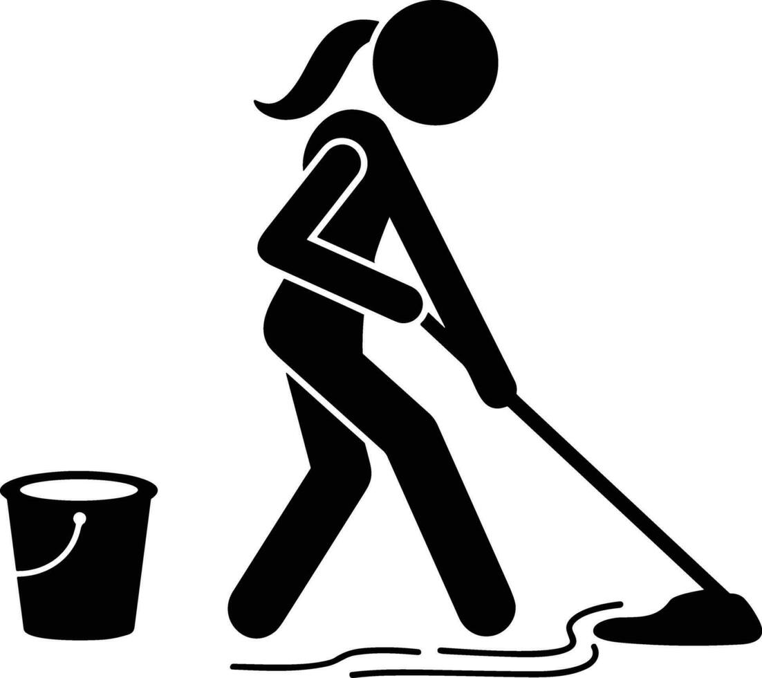 Bucket icon symbol vector image. Illustration of the bucket cleaning equipment washing outline design image. EPS 10