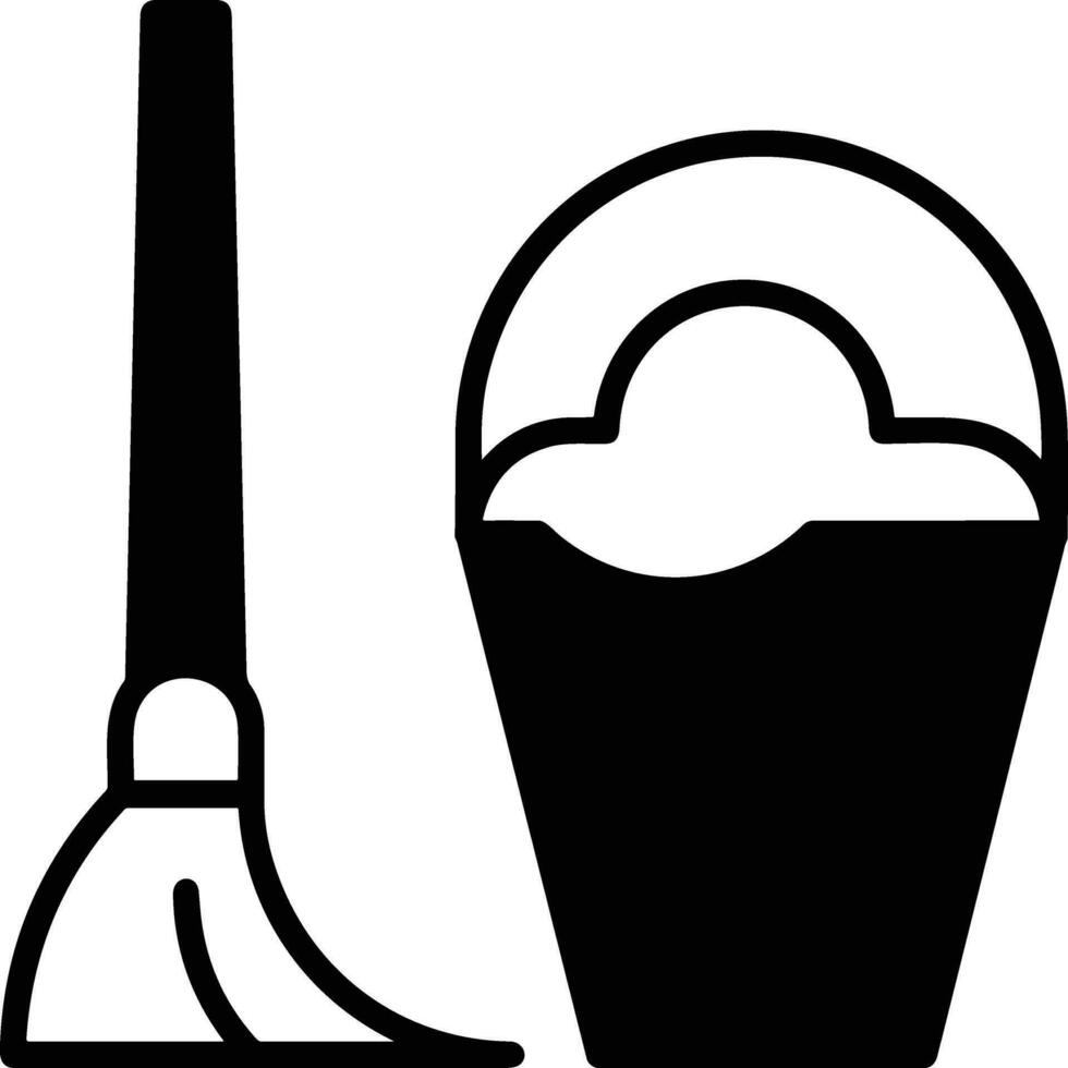 Bucket icon symbol vector image. Illustration of the bucket cleaning equipment washing outline design image. EPS 10