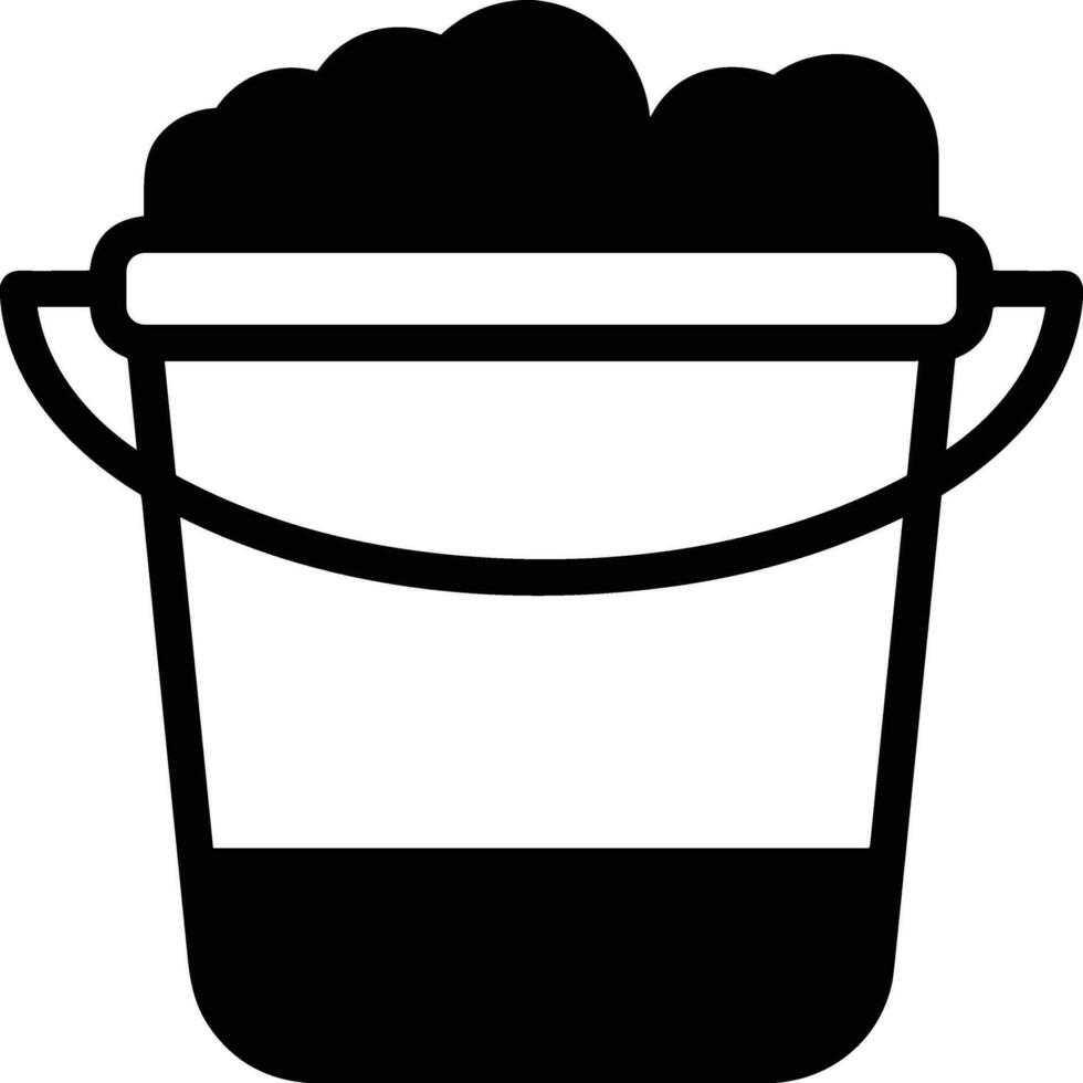 Bucket icon symbol vector image. Illustration of the bucket cleaning equipment washing outline design image. EPS 10