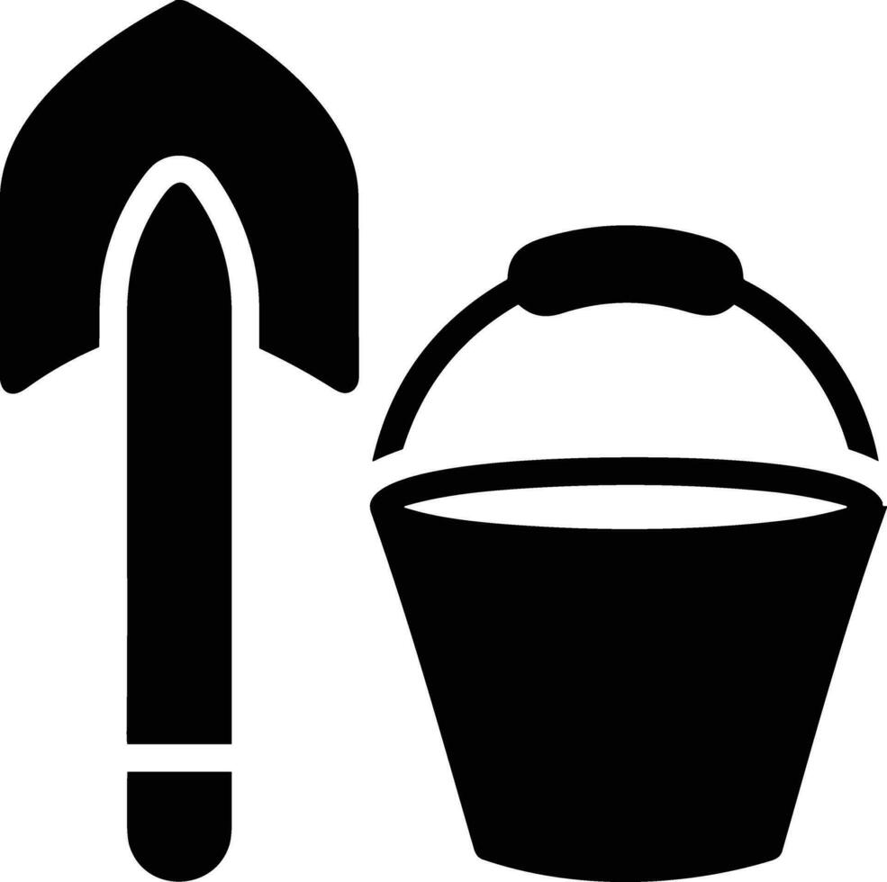 Bucket icon symbol vector image. Illustration of the bucket cleaning equipment washing outline design image. EPS 10