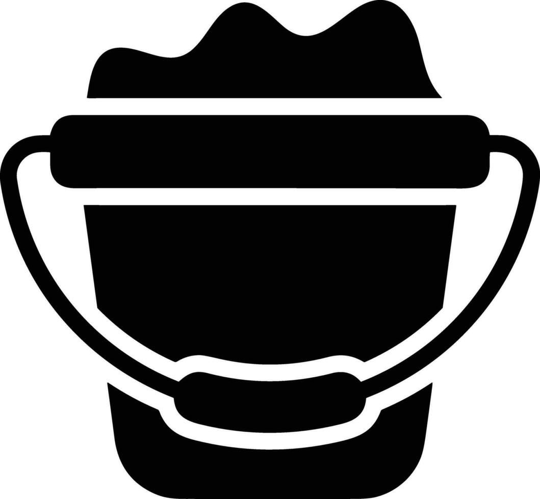 Bucket icon symbol vector image. Illustration of the bucket cleaning equipment washing outline design image. EPS 10