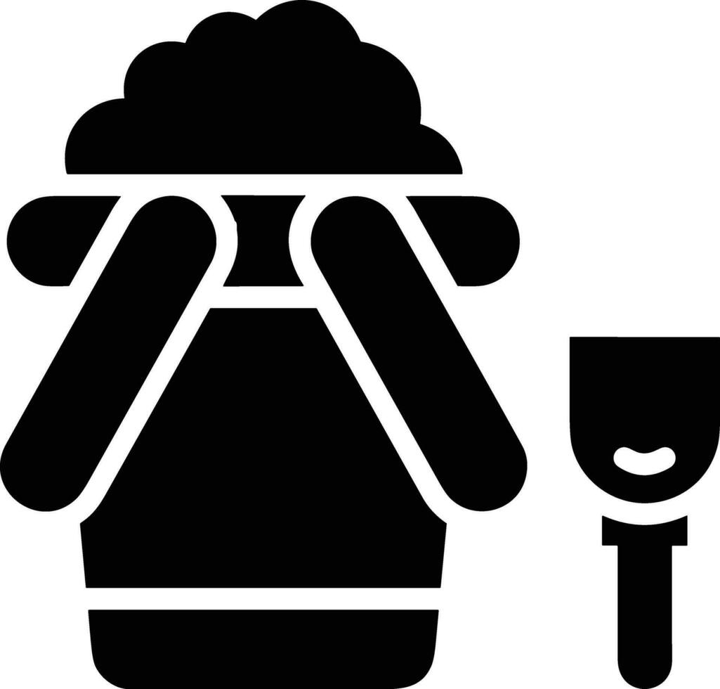 Bucket icon symbol vector image. Illustration of the bucket cleaning equipment washing outline design image. EPS 10