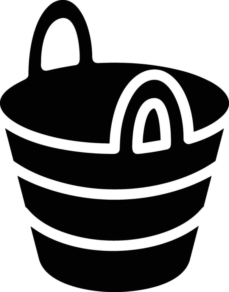Bucket icon symbol vector image. Illustration of the bucket cleaning equipment washing outline design image. EPS 10