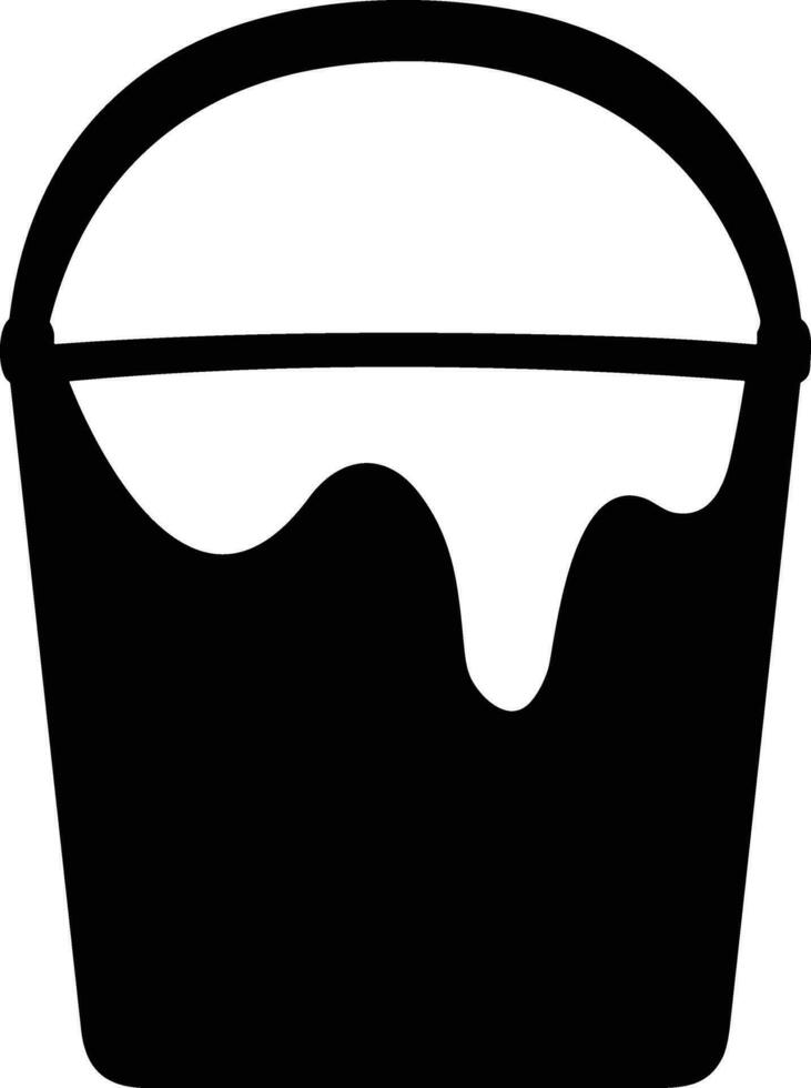 Bucket icon symbol vector image. Illustration of the bucket cleaning equipment washing outline design image. EPS 10