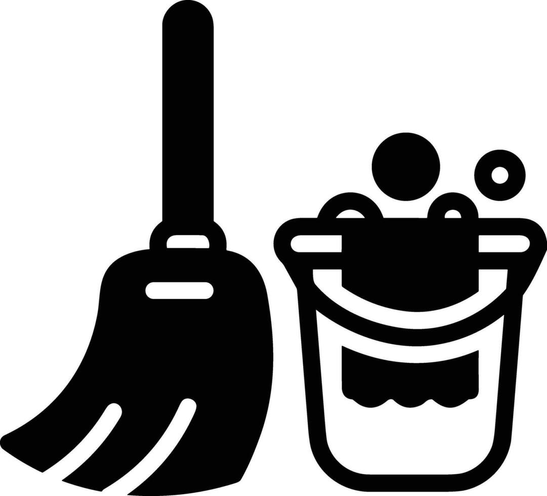 Bucket icon symbol vector image. Illustration of the bucket cleaning equipment washing outline design image. EPS 10