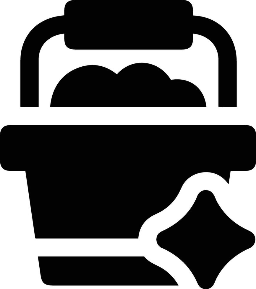 Bucket icon symbol vector image. Illustration of the bucket cleaning equipment washing outline design image. EPS 10