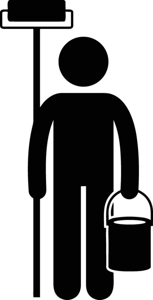 Bucket icon symbol vector image. Illustration of the bucket cleaning equipment washing outline design image. EPS 10