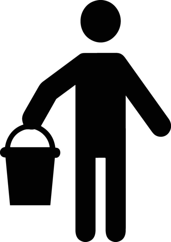 Bucket icon symbol vector image. Illustration of the bucket cleaning equipment washing outline design image. EPS 10