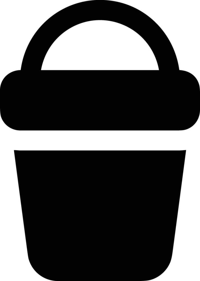 Bucket icon symbol vector image. Illustration of the bucket cleaning equipment washing outline design image. EPS 10