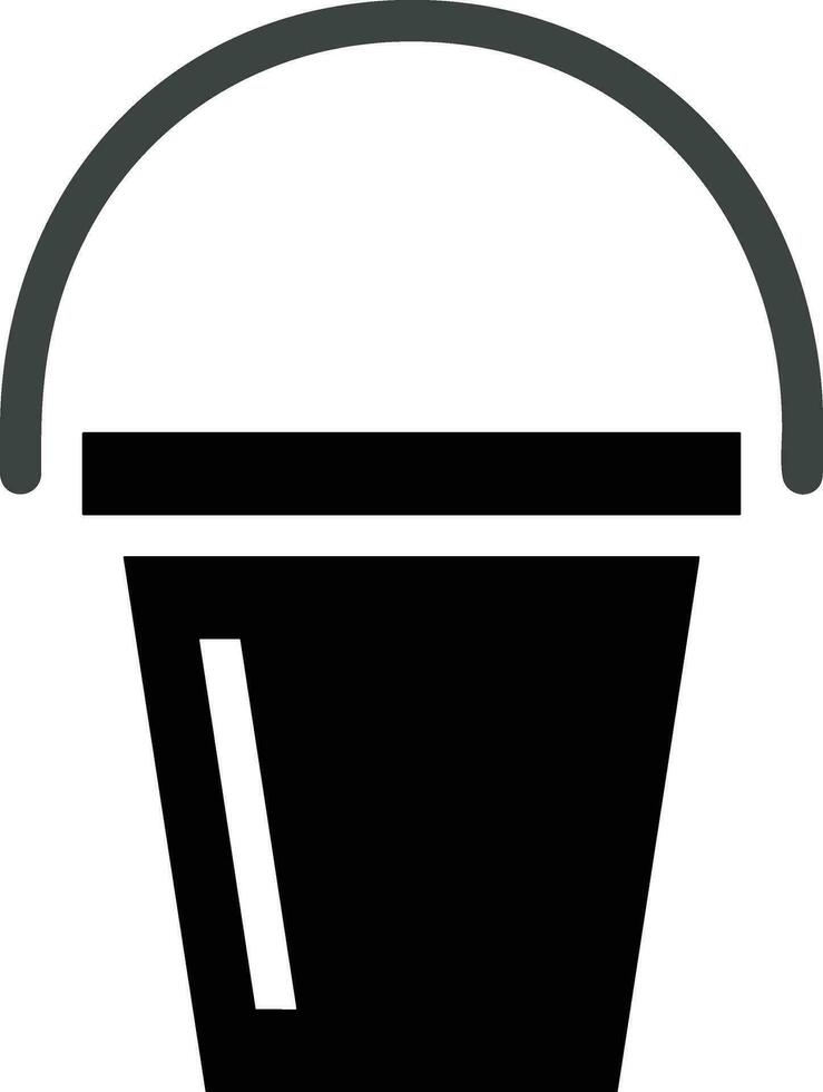 Bucket icon symbol vector image. Illustration of the bucket cleaning equipment washing outline design image. EPS 10