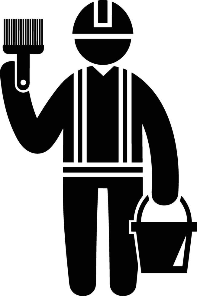 Bucket icon symbol vector image. Illustration of the bucket cleaning equipment washing outline design image. EPS 10