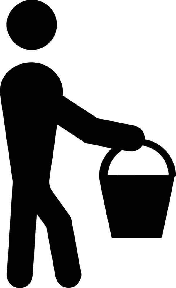 Bucket icon symbol vector image. Illustration of the bucket cleaning equipment washing outline design image. EPS 10