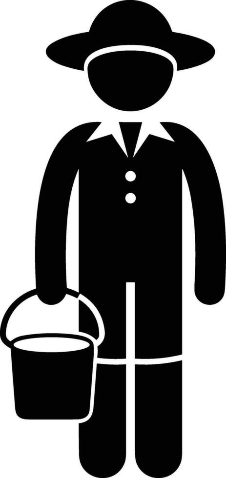 Bucket icon symbol vector image. Illustration of the bucket cleaning equipment washing outline design image. EPS 10