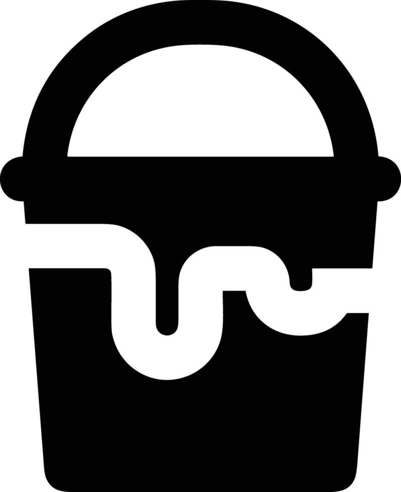 Bucket icon symbol vector image. Illustration of the bucket cleaning equipment washing outline design image. EPS 10