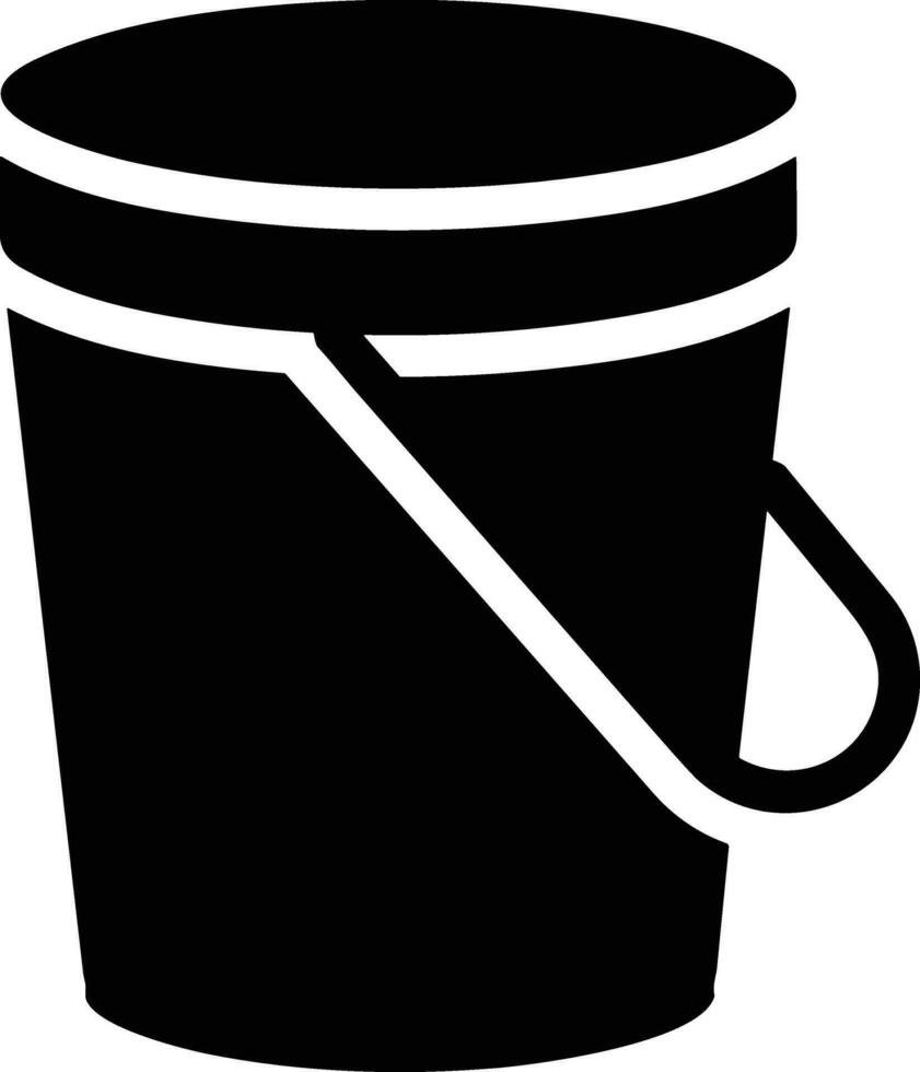 Bucket icon symbol vector image. Illustration of the bucket cleaning equipment washing outline design image. EPS 10