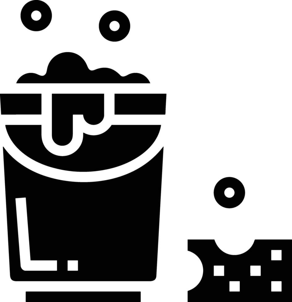 Bucket icon symbol vector image. Illustration of the bucket cleaning equipment washing outline design image. EPS 10