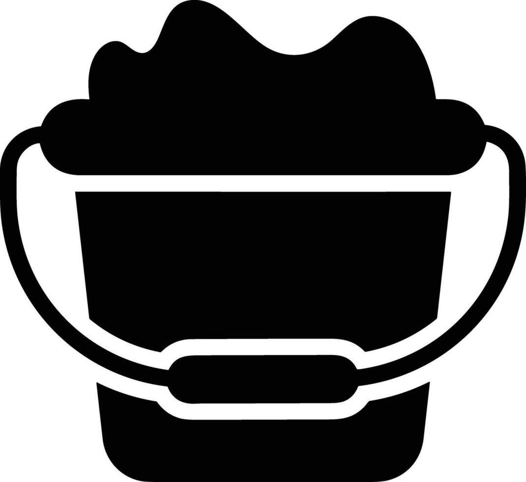 Bucket icon symbol vector image. Illustration of the bucket cleaning equipment washing outline design image. EPS 10