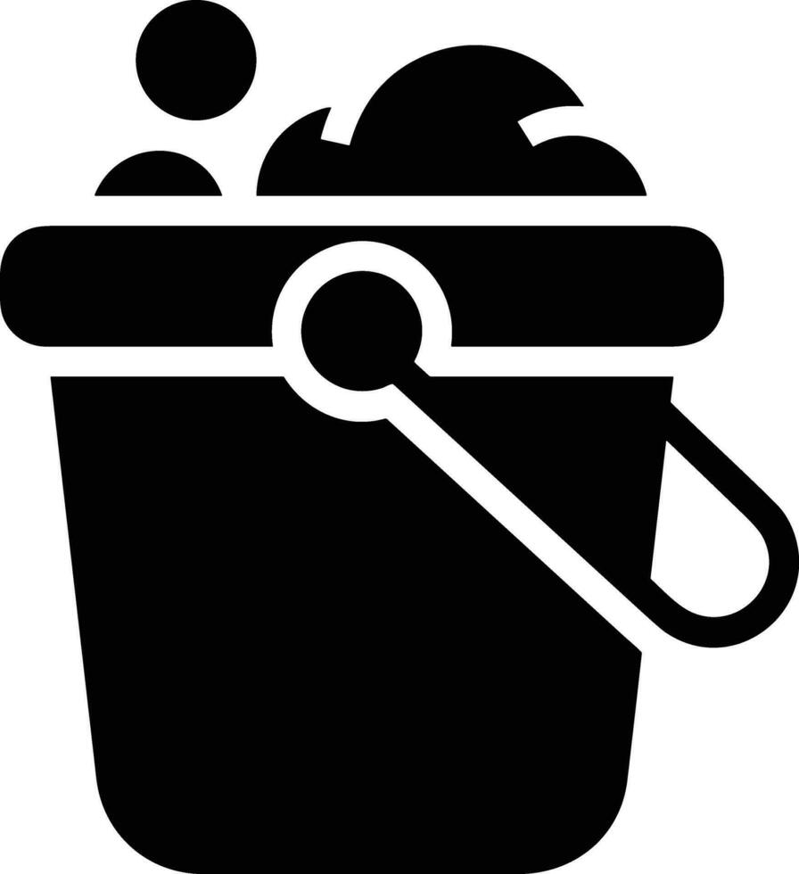 Bucket icon symbol vector image. Illustration of the bucket cleaning equipment washing outline design image. EPS 10